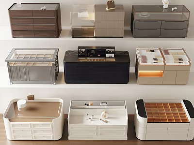 Different Modern Kitchen Island Designs With Various Colors Materials And Storage Solutions 3d model
