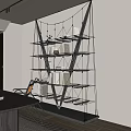 Modern Bookshelf Design With Glass Shelves Black Frame And Decorative Books