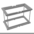 Grey Two Layer Frame Structure With Rectangular Design And Support Columns