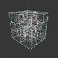 Solid Orange Building Blocks Stacked To Create Cube Structure With Square Shapes