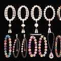 Various Colorful Beaded Pendants With Pearl And Multi Colored Bead Designs