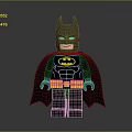 Lego Batman Toy Figure With Black Cape Yellow Belt And Blue Eyes