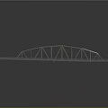 Steel Truss Bridge Model Structure With Deck And Supporting Frame Components