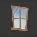 Casement Window With Wooden Frame And Clear Glass Panes Design