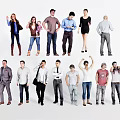 Group of People Standing in Various Poses With Different Outfits and Styles