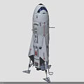 Modern Space Rocket Model With Landing Legs For Space Exploration Mission 3d model
