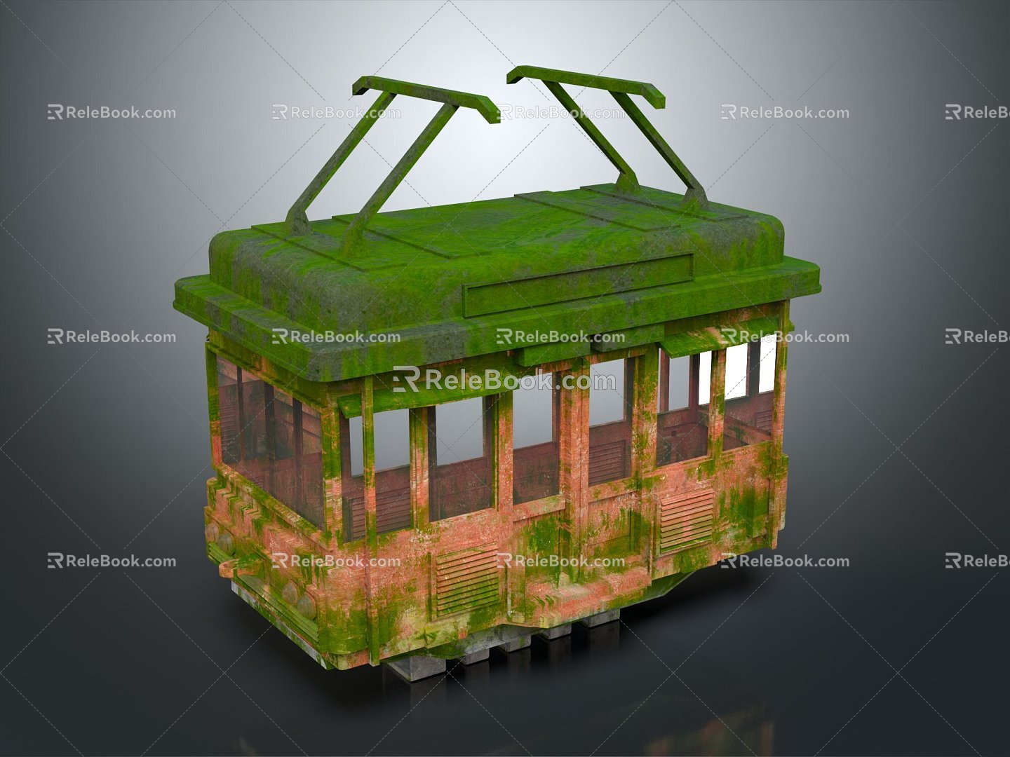 Modern tram streetcar tram system city tram 3d model