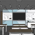 Modern Classroom Training Center Classroom 3d model