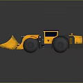Yellow Construction Loader 3D Model With Large Bucket And Black Tires Design 3d model