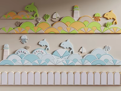 Modern Children's Room Soft Bag Soft Bag Children's Bed Backrest Children's Activity Room Wall Soft Bag Wall Anti-collision Wall 3d model