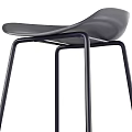Modern Sleek Bar Stool Featuring Black Metal Frame And Minimalist Design 3d model