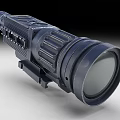 Tactical Dark Blue Night Vision Scope With Lens Adjustment Knobs And Mounting Bracket 3d model