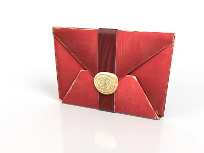 Retro style red envelope envelope envelope wax seal origami retro golden wax seal red envelope traditional culture decorations daily necessities 3d model