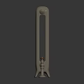 Brass Vertical Radiator With Classic Design And Decorative Valves On Reflective Surface
