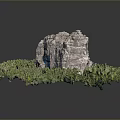 Scenic Rocky Mountain Peak Surrounded by Lush Green Forest Natural Landscape