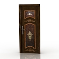 European-style interior door solid wood door 3d model