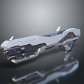 Futuristic Weapon 3D Model With Sleek Design And Multiple Components