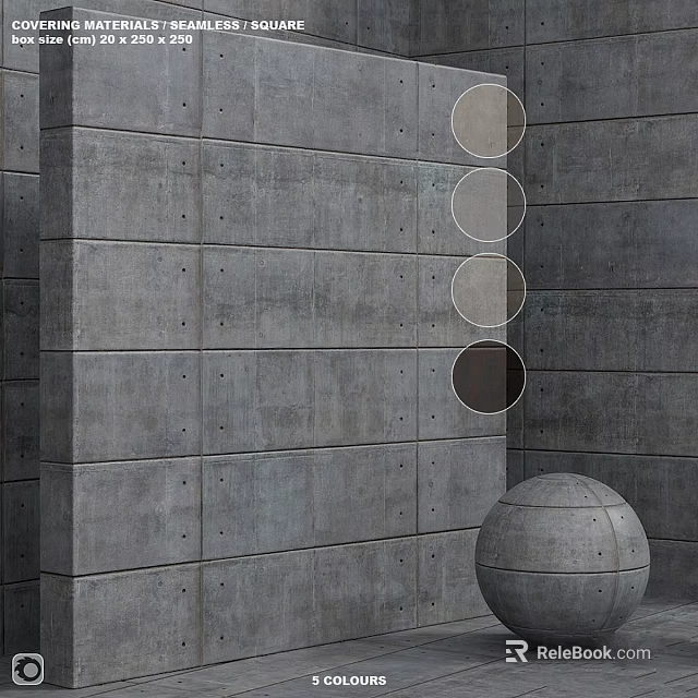 Gray Concrete Wall Components With Arranged Circular Holes And Sphere Structure 3d model 