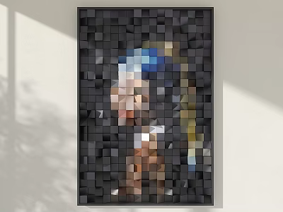 Modern 3D Cube Wall Decor With Abstract Classic Portrait Design For Home 3d model