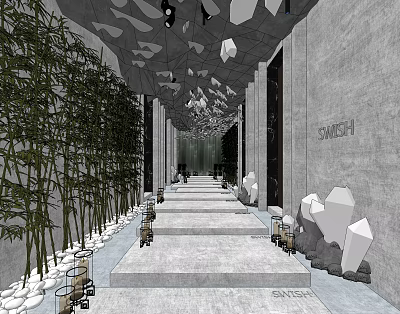 modern aisle beauty salon aisle 3d model