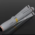 High Precision Laser Guided Missile with Silver Body Yellow Markings and Stabilizing Fins