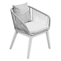 Modern Rattan Leisure Chair With Soft Cushion And Wooden Legs Design