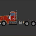 Red Heavy Duty Truck Modern Cab Design With Chrome Details Shiny Finish And Wheels