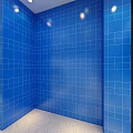 White And Blue Tile Wall Design With Various Textures For Interior Spaces 3d model