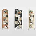Elegant Decorative Cabinets With Plants Books And Decorative Items In Three Colors