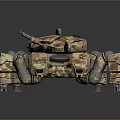 Detailed Military Tank With Camouflage Paint Armored Structure Main Cannon And Tracks