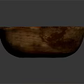 Artisan Hand Carved Wooden Bowl With Natural Brown Finish And Shiny Surface