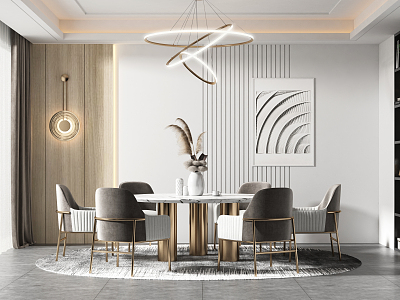 Light Luxury Restaurant Dining Table and Chair model