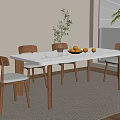 Middle Ancient Quiet Dining Tables and Chairs Middle Ancient Quiet Dining Tables and Chairs 3d model