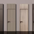 Interior Hinged Doors Featuring Diverse Wood Textures And Multiple Design Styles 3d model