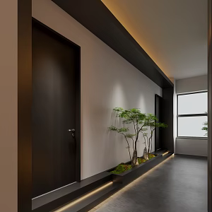 Hotel foyer aisle 3d model