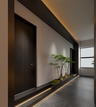 Hotel foyer aisle 3d model