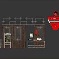 Stylish DR DRESS Store Front With Wooden Double Doors Chalkboard Sign And Metal Shelf Table