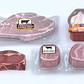 Quality Beef Steak Chicken Breast And Packaged Meat Cuts On 3d model