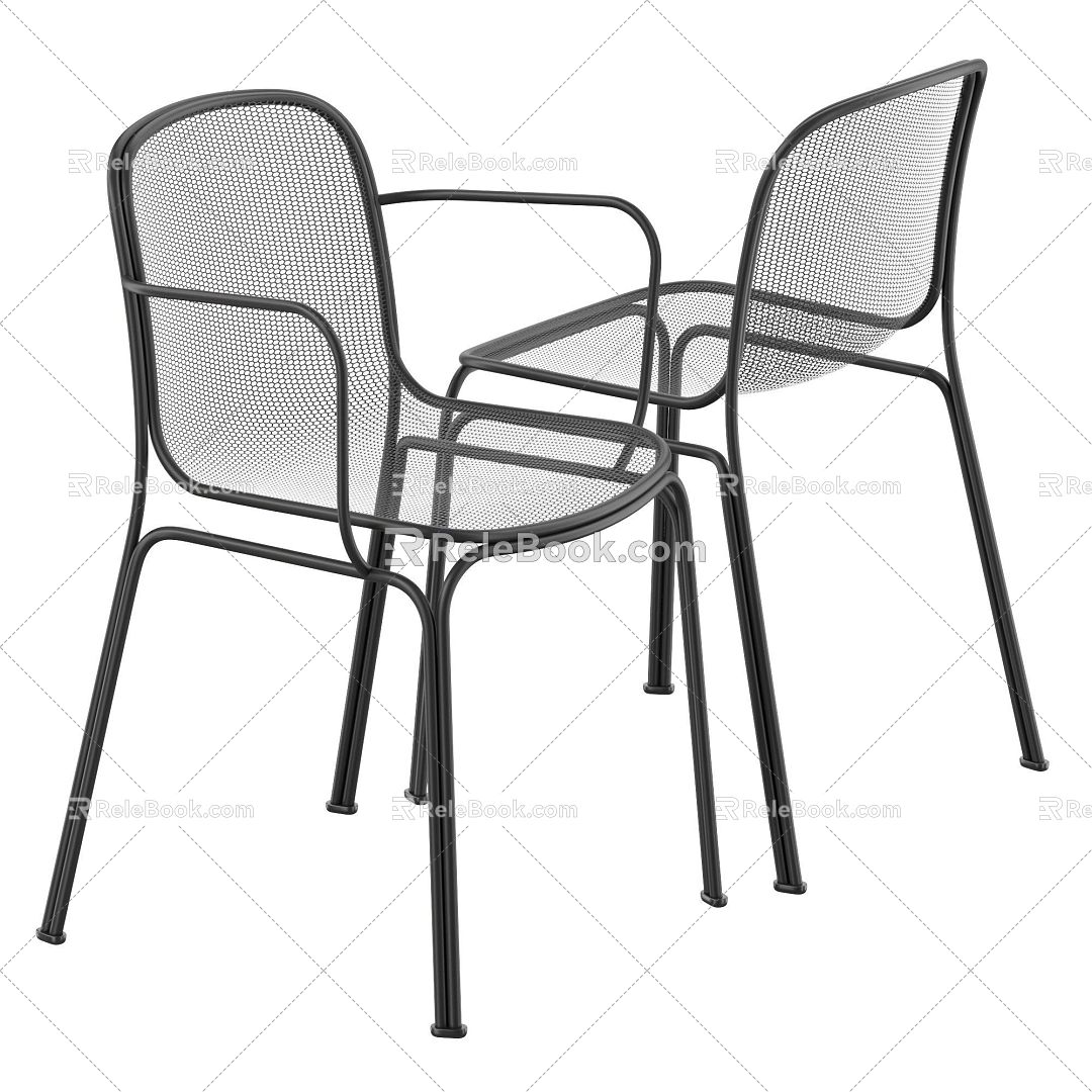 Outdoor Metal Casual Armchair 3d model