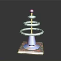 Multi Tiered Ring Decorative Structure With Blue Base Colorful Bottom And Top Ball