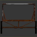 Vintage Handcart With Weathered Wooden Platform Metal Frame And Two Wheels Design