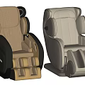 Luxury Massage Chair with Beige Black Light Gray Two Tone Design and Leg Massage Features