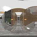 Modern Luxury Hallway Interior With Marble Floor Wooden Walls And Lighting Design