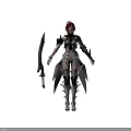 Fantasy Female Warrior Character With Red Hair And Dragon Inspired Armor Design