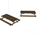 Rustic Wooden Outdoor Picnic Table and Bench Set with Natural Finish