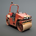 Red ARP 35 Road Roller With Front Drum And Operator Seat 3d model