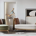 Light Luxury Combination Sofa Single Sofa 3d model