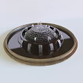 Outdoor Decorative Garden Ornament With Circular Brown Tray And Tiered Layered Structure