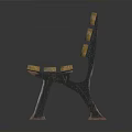 Rustic Wooden Bench Furniture With Natural Wood Slats And Metal Legs Design