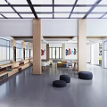modern library campus library 3d model